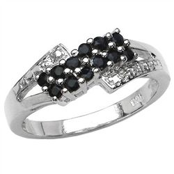 0.48 Carat Genuine Sapphire .925 Sterling Silver Ring