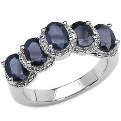 3.25 Carat Genuine Blue Sapphire .925 Sterling Silver Rings