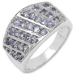0.85 Carat Genuine Tanzanite .925 Sterling Silver Ring