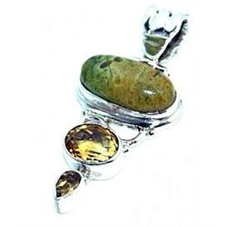 Stichtite & Citrine Pendant