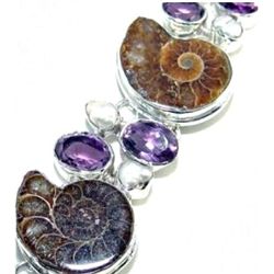 Ammonite, Amethyst & Pearl Bracelet