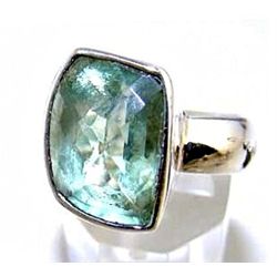 Silver and Green Amethyst Ring
