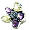 Image 1 : Silver and Mixed Stones Ring