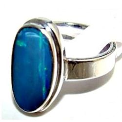 Silver and Fire Opal Ring