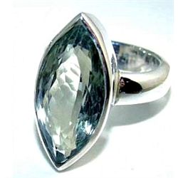 Silver and Green Amethyst Ring