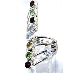 Silver and Mixed Stones Ring