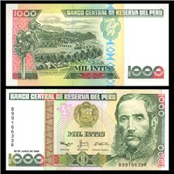 1988 Peru 1000 Intis Crisp Uncirculated Note (CUR-05843)