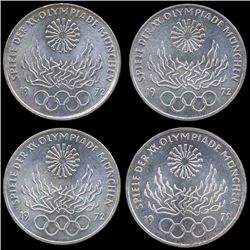 1972 Germany 10M Olympic 4 Pcs Diff. Mints (COI-8340)