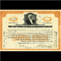 1927 NY Central Railroad Stock Certificate pre-Depression (CUR-06632)