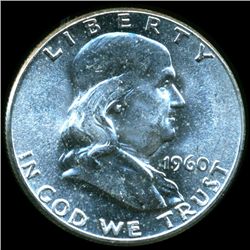 1960 Franklin Silver Half MS64/65FBL Underweight ERROR (COI-10486)