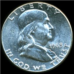 1963 Franklin Silver Half MS64 Full Bell Lines (COI-10541)