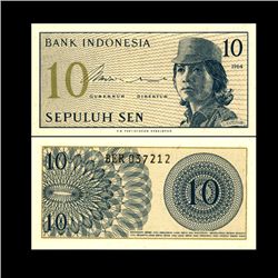 1964 Indonesia 10 Sen Note Crisp Unc (CUR-06758)