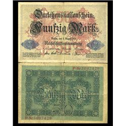 1914 Germany 50 Mark Note Hi Grade Very Scarce (CUR-05663)