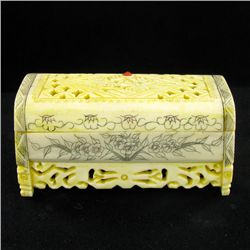 Chinese Handcarved Bone Gem Box (CLB-854)