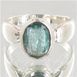 22.85twc Colombian Emerald Sterling Ring (JEW-4136A)