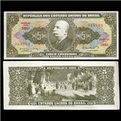 1962 Brazil 5 Crusados Crisp Uncirculated Note (CUR-05577)