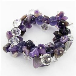 350twc Natural Amethyst Crystal Bracelet (JEW-3457)