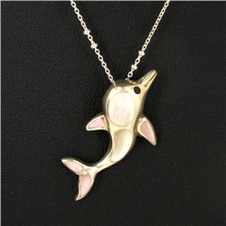56twc MOP Sterling Octopus Necklace (JEW-3830)