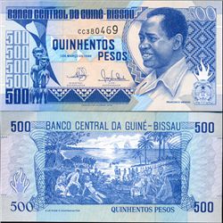 1990 Guinea-Bissau 500 Peso Note Crisp Unc (CUR-07090)