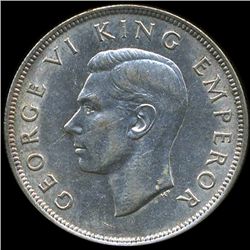 1943 New Zealand 1/2 Crown AU (COI-10236)