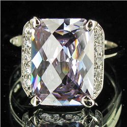 31.98twc Blue Lab Diamond White Gold Vermeil/925 Ring (JEW-3999)