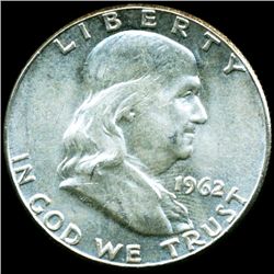 1962 Franklin Half MS64/65 Scarce Underweight ERROR (COI-11245)