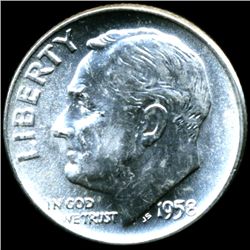 1958D FDR Silver 10c MS64/65 Full Bands (COI-11540)