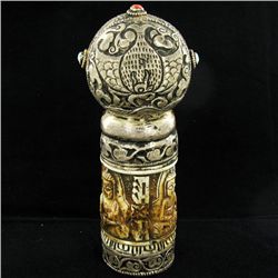 1250ct Tibet Silver Amber LARGE Ink Stamp (ANT-2104)