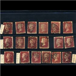 1864 Britain 1p Red Plate Study Set (STM-0714)