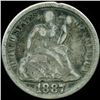 Image 1 : 1887 Seated 10c XF/VF (COI-12462)