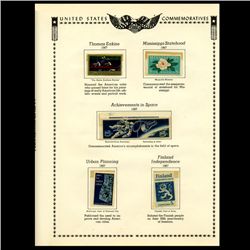 1967 US Stamp Album Page 6pcs (STM-1917)