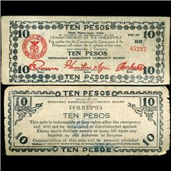 1943 WW2 Guerrilla Rebel Philippines 10P Note Mindinao (CUR-07281)