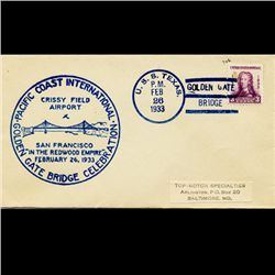 1933 USS 3c Texas Golden Gate Day Cover Scarce (STM-1680)