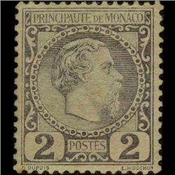 1885 Monaco 2c Stamp MINT NG (STM-0849)