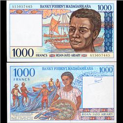 1994 Madagascar 1000 Franc Note Crisp Unc (CUR-07098)