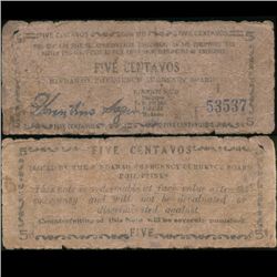 1943 WW2 Guerrilla Rebel Philippines 5c Note Mindanao (CUR-07159)