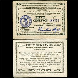 1944 WW2 Guerrilla Rebel Philippines 50c Note Mindanao (CUR-07186)