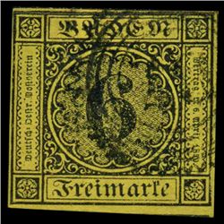 1851 Baden 6K Stamp (STM-0847)