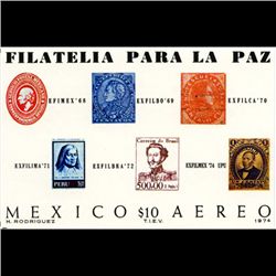 1974 Mexico 10p Souvenier Sheet MINT NH (STM-1268)