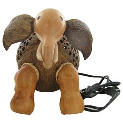 Coconut Shell Teak Elephant Lamp (DEC-682)