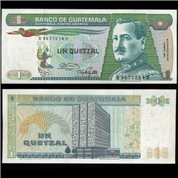 1987 Guatemela Scarce 1 Quetzal Crisp Unc Note (CUR-05712)