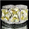 Image 1 : 52.53twc Yellow Lab Diamond White Gold Vermeil/925 Ring (JEW-3996)