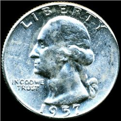 1957 Washington 25c MS64/65 Underweight ERROR (COI-12099)