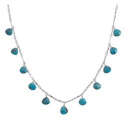 16" Necklace with 11 Faceted Turquoise Drops