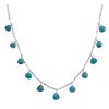 Image 1 : 16" Necklace with 11 Faceted Turquoise Drops