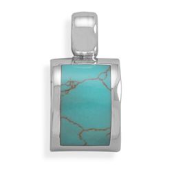 Domed Inlay Imitation Turquoise Slide