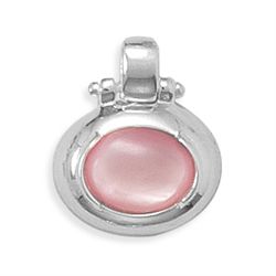 8x10mm Oval Pink Shell Pendant