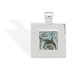 13mm Square Inlaid Abalone Shell Pendant
