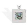 Image 1 : 13mm Square Inlaid Abalone Shell Pendant