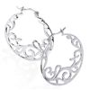 Image 1 : Rhodium Plated Fancy Cut Out Design Earrings